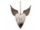 Dekorace závěsné srdce s andělskými křídly Angel Rustic L - 25*4*30 cm Clayre & Eef