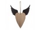 Dekorace závěsné srdce s andělskými křídly Angel Rustic L - 25*4*30 cm Clayre & Eef