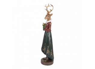 Vánoční dekorace figurka jelení dáma s věnečkem - 9*8*37 cm