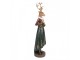Vánoční dekorace figurka jelení dáma s věnečkem - 9*8*37 cm Clayre & Eef