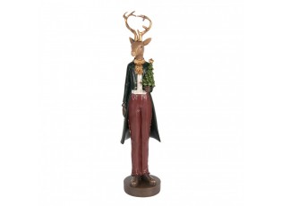 Vánoční dekorace figurka jelení muž se stromečkem - 9*9*37 cm