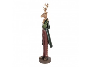 Vánoční dekorace figurka jelení muž se stromečkem - 9*9*37 cm