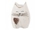 Bílá antik dřevěná dekorace kočička se srdíčkem Rustic Cat S - 6*4*7 cm Clayre & Eef