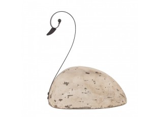 Bílá antik dřevěná dekorace Labuť Swan Rustic L - 25*11*27 cm