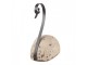 Bílá antik dřevěná dekorace Labuť Swan Rustic L - 25*11*27 cm Clayre & Eef