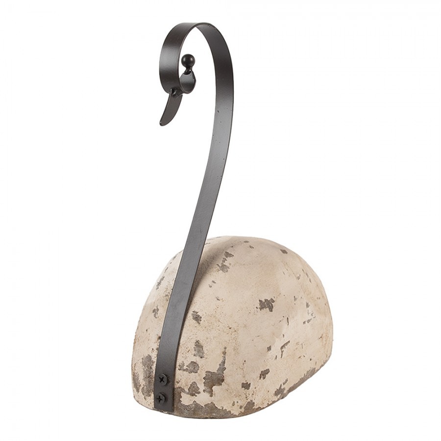Bílá antik dřevěná dekorace Labuť Swan Rustic L - 25*11*27 cm