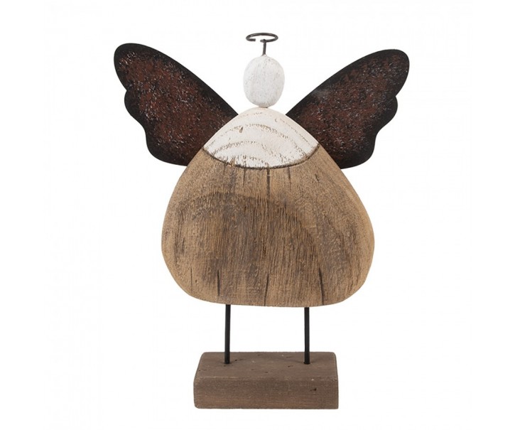 Dekorace dřevěná figurka anděl Angel Rustic L - 20*6*25 cm Clayre & Eef