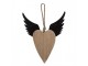 Dekorace závěsné srdce s andělskými křídly Angel Rustic S - 17*3*20 cm Clayre & Eef