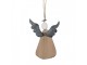 Závěsná dřevěná figurka anděl se srdíčkem Angel Rustic - 9*2*13 cm Clayre & Eef