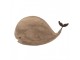 Hnědá dřevěná dekorace velryba Rustic - 26*7*14 cm Clayre & Eef