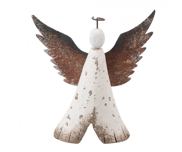 Dekorace dřevěná figurka anděl Angel Rustic M - 14*4*15 cm Clayre & Eef