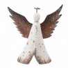 Decorative Figurine Angel 14x4x15 Cm White Brown Wood No Shape - 14.0 cm Barva: Wit BruinMateriál: Hout MetaalHmotnost: 0.06 kg