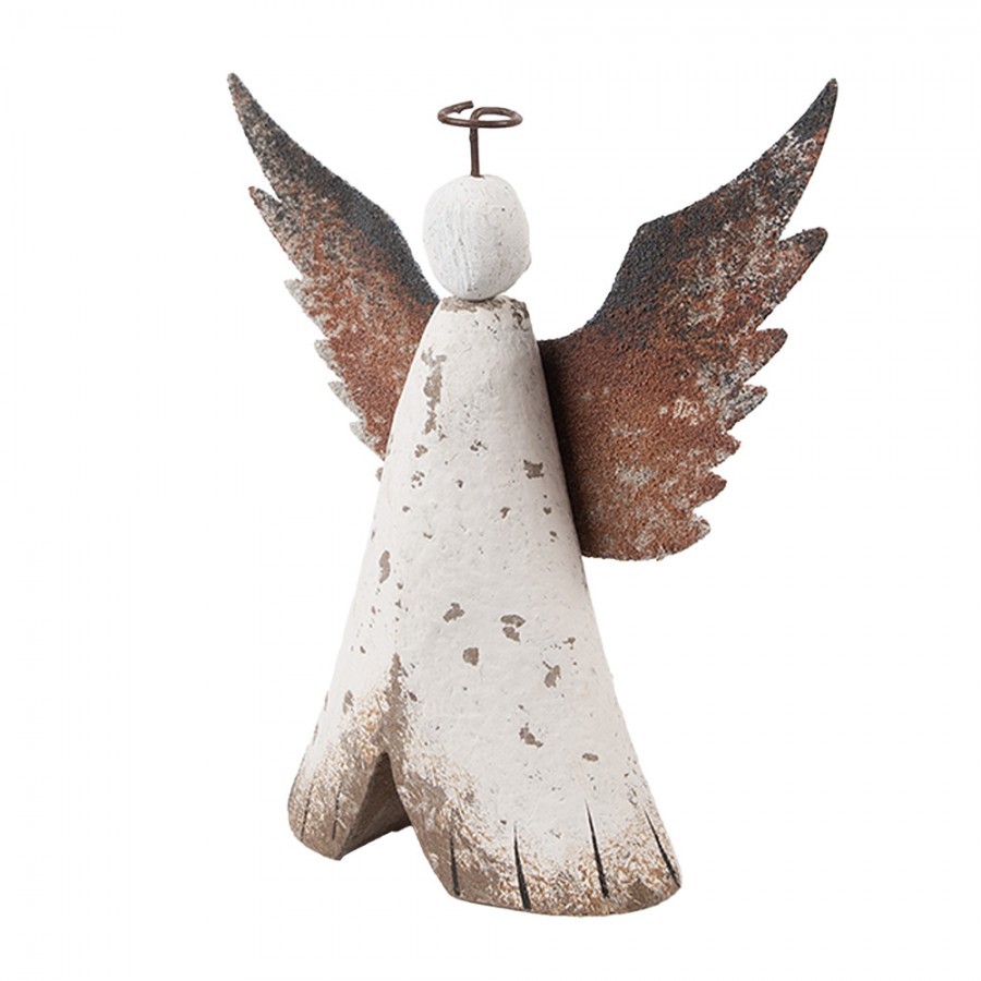 Dekorace dřevěná figurka anděl Angel Rustic M - 14*4*15 cm