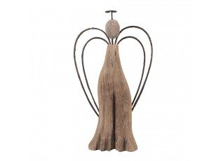 Dekorace dřevěná figurka anděl Angel Rustic L - 14*4*26 cm