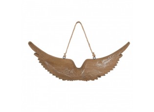Hnědá antik dřevěná závěsná andělská křídla Angel Rustic - 30*3*12 cm