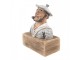 Dekorace figurka námořník s fajfkou na podstavci Rustic - 19*11*24 cm Clayre & Eef