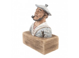 Dekorace figurka námořník s fajfkou na podstavci Rustic - 19*11*24 cm