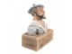 Dekorace figurka námořník s fajfkou na podstavci Rustic - 19*11*24 cm Clayre & Eef