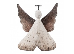 Dekorace dřevěná figurka anděl Angel Rustic S - 8*3*9 cm