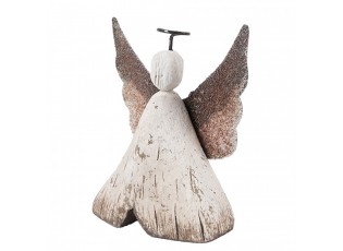 Dekorace dřevěná figurka anděl Angel Rustic S - 8*3*9 cm