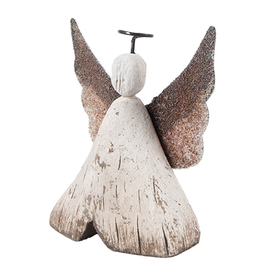 Dekorace dřevěná figurka anděl Angel Rustic S - 8*3*9 cm