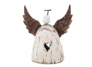 Dekorace dřevěná figurka anděl se srdíčkem Angel Rustic S - 11*5*11 cm