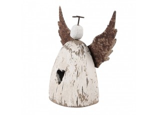 Dekorace dřevěná figurka anděl se srdíčkem Angel Rustic S - 11*5*11 cm