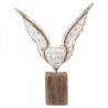 Bílá antik andělská křídla se srdcem na podstavci Angel Rustic - 26*5*33 cm