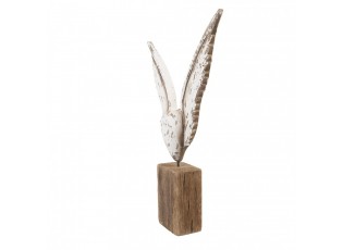 Bílá antik andělská křídla se srdcem na podstavci Angel Rustic - 26*5*33 cm