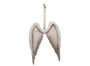 Bílá antik dřevěná závěsná andělská křídla Angel Rustic - 20*3*27 cm