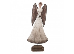Dřevěná dekorace anděl s hvězdičkou Angel Brocante - 19*6*42 cm