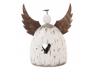 Dekorace dřevěná figurka anděl se srdíčkem Angel Rustic L - 19*6*21 cm