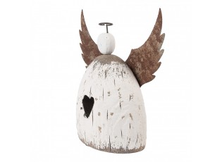 Dekorace dřevěná figurka anděl se srdíčkem Angel Rustic L - 19*6*21 cm