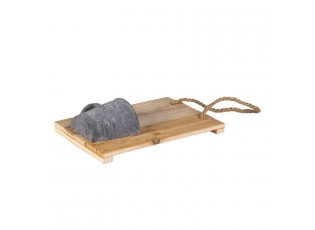 Závěsná dekorativní dřevěná deska s hrnečkem- 18*11*28 cm