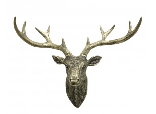Mosazná antik nástěnná dekorace hlava Jelen Deer - 50*19*40 cm