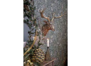 Mosazná antik nástěnná dekorace hlava Jelen Deer - 50*19*40 cm
