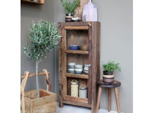 Hnědá antik dřevěná vitrína z recyklovaného dřeva Grimaud - 47*18*105 cm