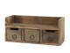Hnědá antik dřevěná polička se šuplíčky Grimaud Unit - 36*12*15 cm Chic Antique