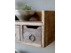 Hnědá antik dřevěná polička se šuplíčky Grimaud Unit - 36*12*15 cm Chic Antique