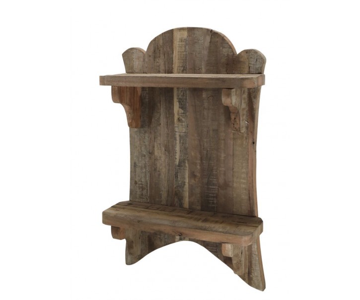 Hnědá antik dřevěná polička Grimaud Unit - 41*15*67 cm Chic Antique