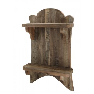 Hnědá antik dřevěná polička Grimaud Unit - 41*15*67 cm