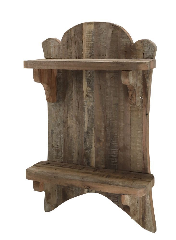 Hnědá antik dřevěná polička Grimaud Unit - 41*15*67 cm