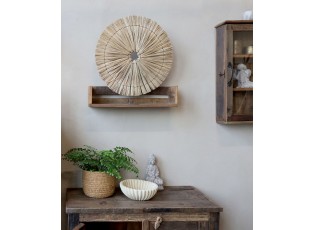 Hnědá antik dřevěná nástěnná polička Grimaud - 50*13*12 cm