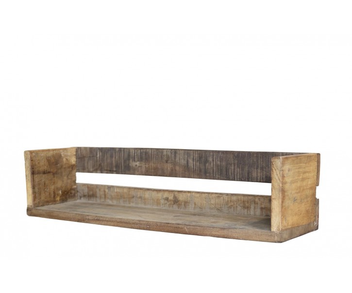 Hnědá antik dřevěná nástěnná polička Grimaud - 50*13*12 cm Chic Antique