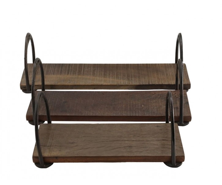 3ks dekorační dřevěný podnos s uchy Grimaud Unit - 43*13*13 cm Chic Antique