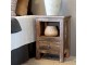 Hnědý antik dřevěný noční stolek Grimaud Unit - 44*37*63cm Chic Antique