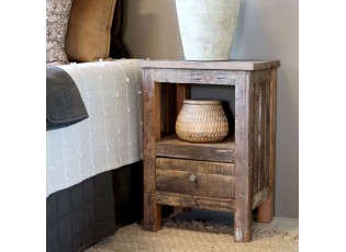 Hnědý antik dřevěný noční stolek Grimaud Unit - 44*37*63cm