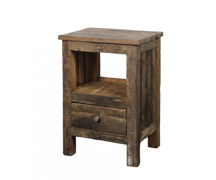 Hnědý antik dřevěný noční stolek Grimaud Unit - 44*37*63cm Chic Antique