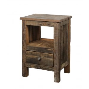 Hnědý antik dřevěný noční stolek Grimaud Unit - 44*37*63cm