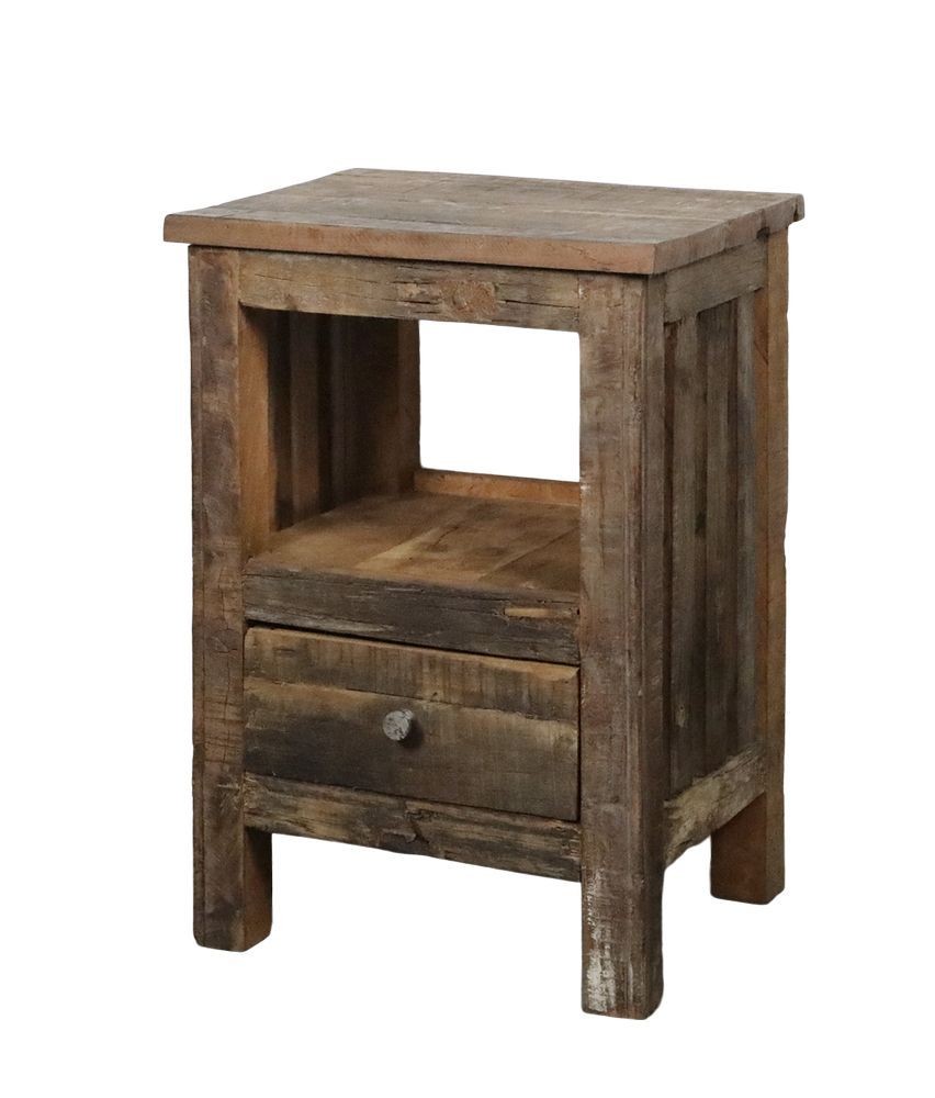 Hnědý antik dřevěný noční stolek Grimaud Unit - 44*37*63cm